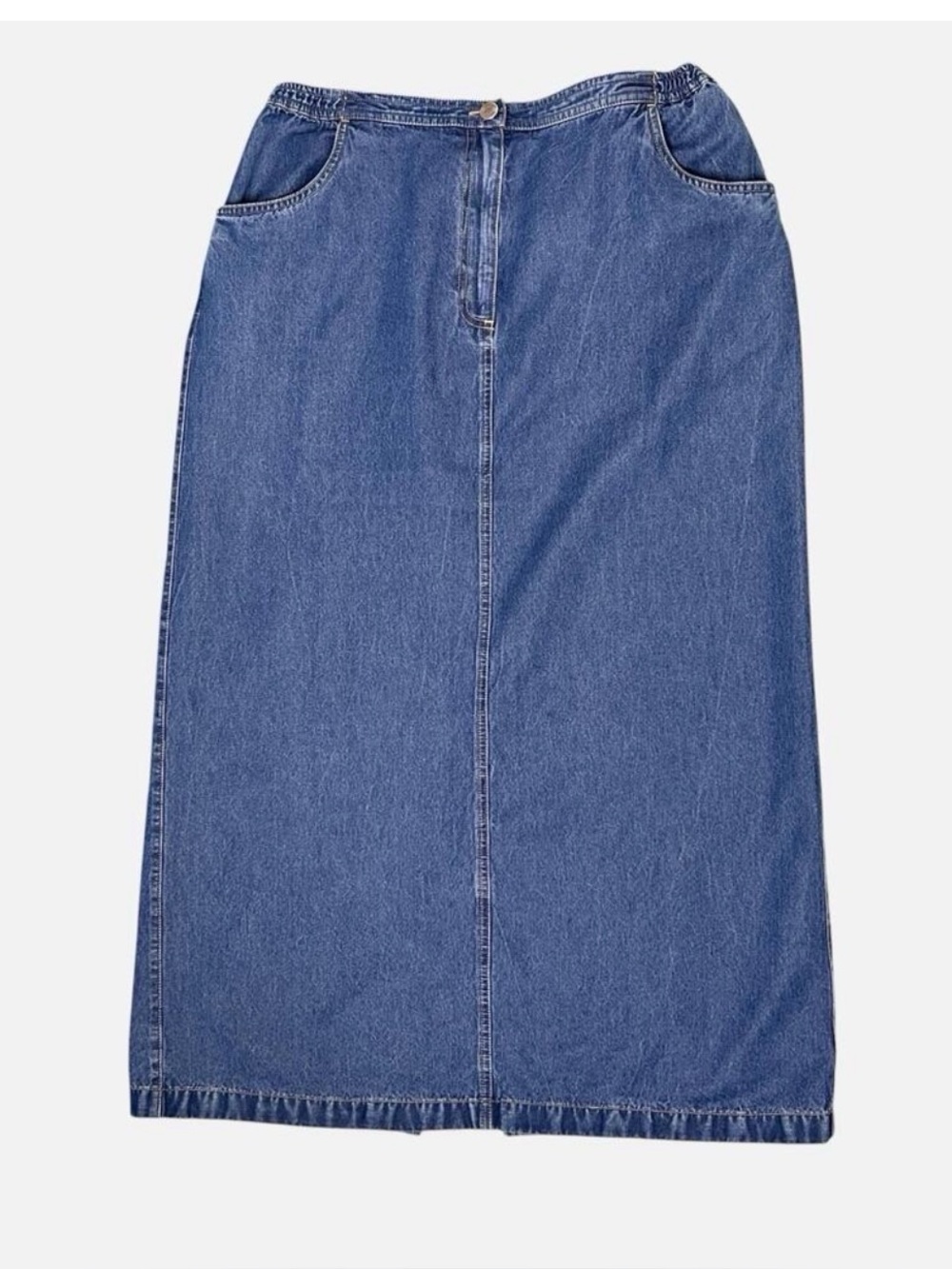 Susan Bristol Denim Skirt Size 14 Soft Straight Midi Long Cottagecore Vintage